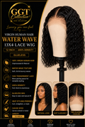 12” Water Wave Human Hair Bob Wig | 13x4 Transparent Lace | Glueless | 200% Density