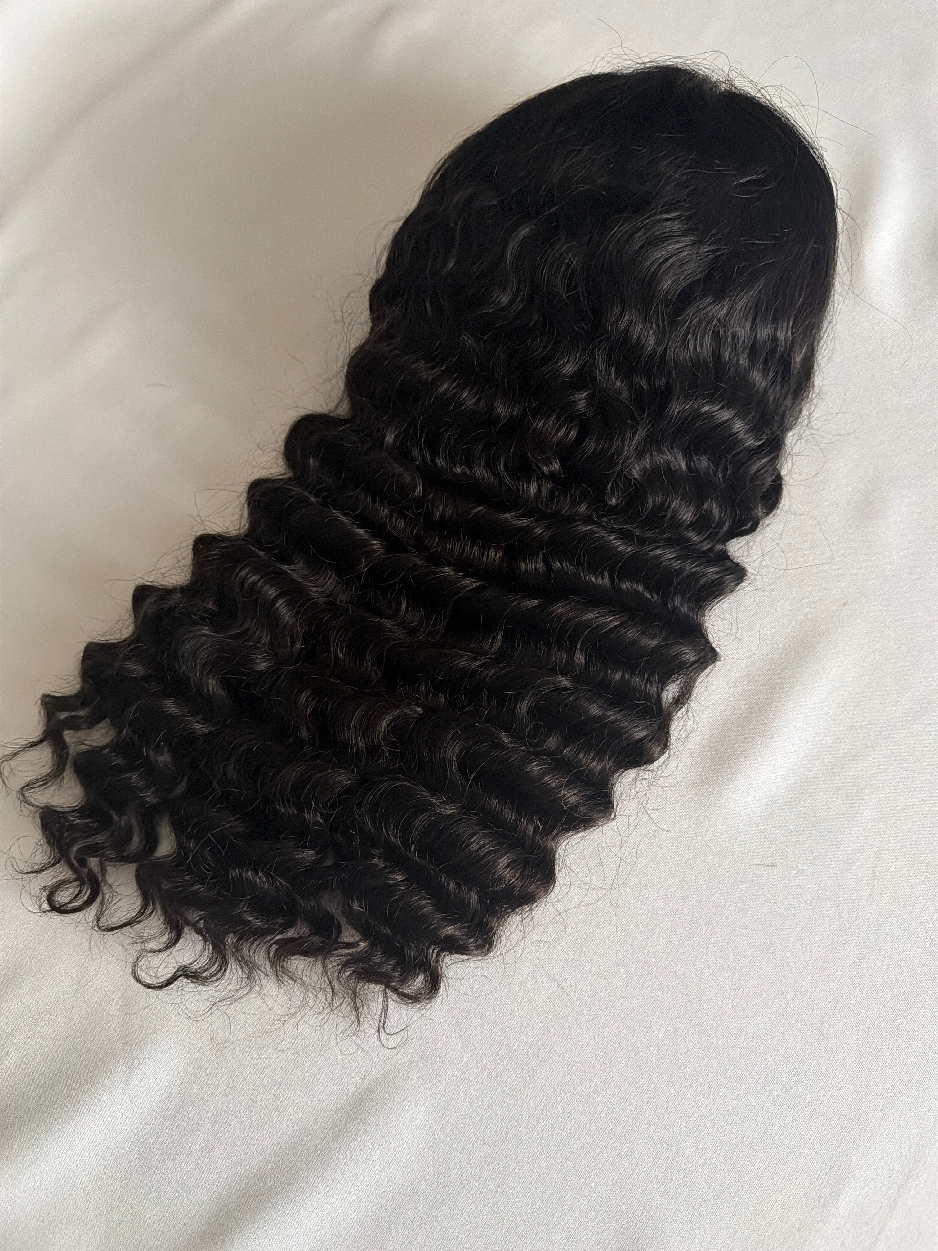 18” Deep Wave Human Hair Wig | 13x4 Transparent Lace | 200% Density | Glueless