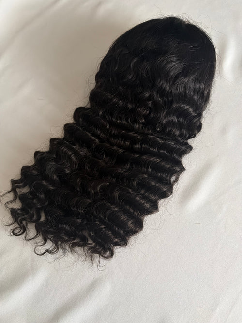 18” Deep Wave Human Hair Wig | 13x4 Transparent Lace | 200% Density | Glueless