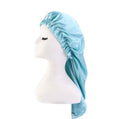 Long Satin Hair Bonnet with Button Closure