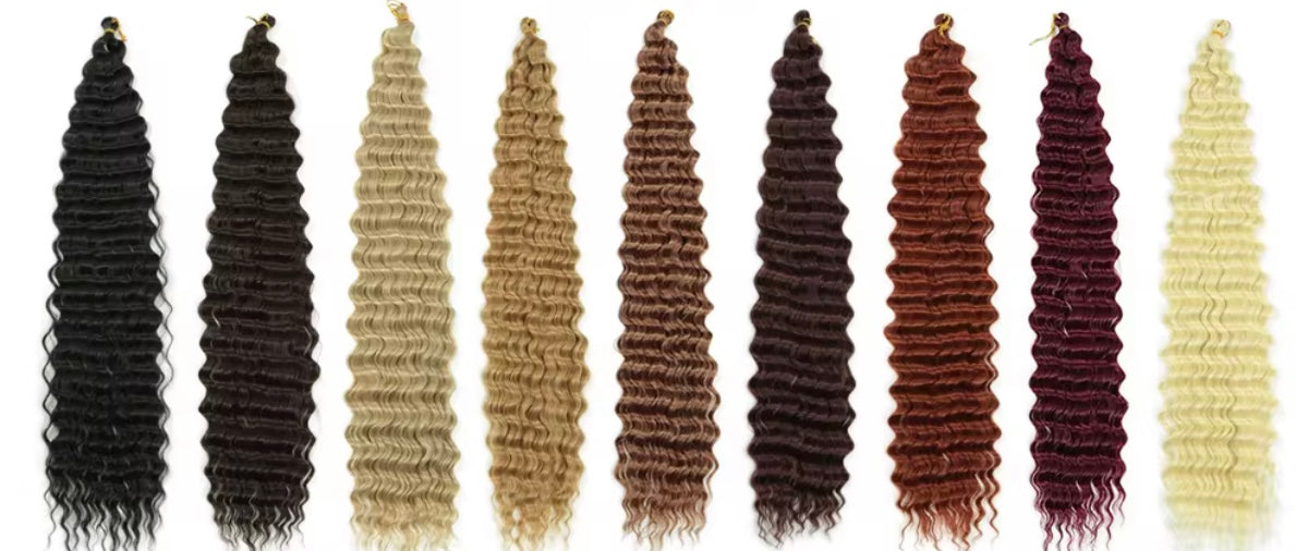 30” Deep Wave Braiding Hair-5 Pack