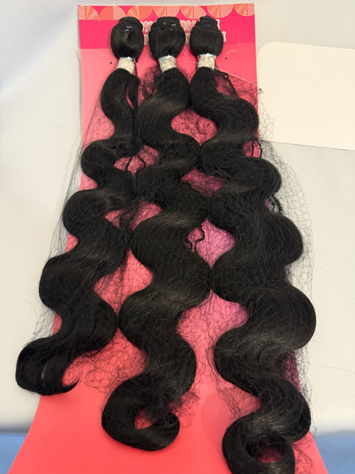 18” 20” 22” Body Wave Premium Heat Resistant Fiber Extensions 3-Pack