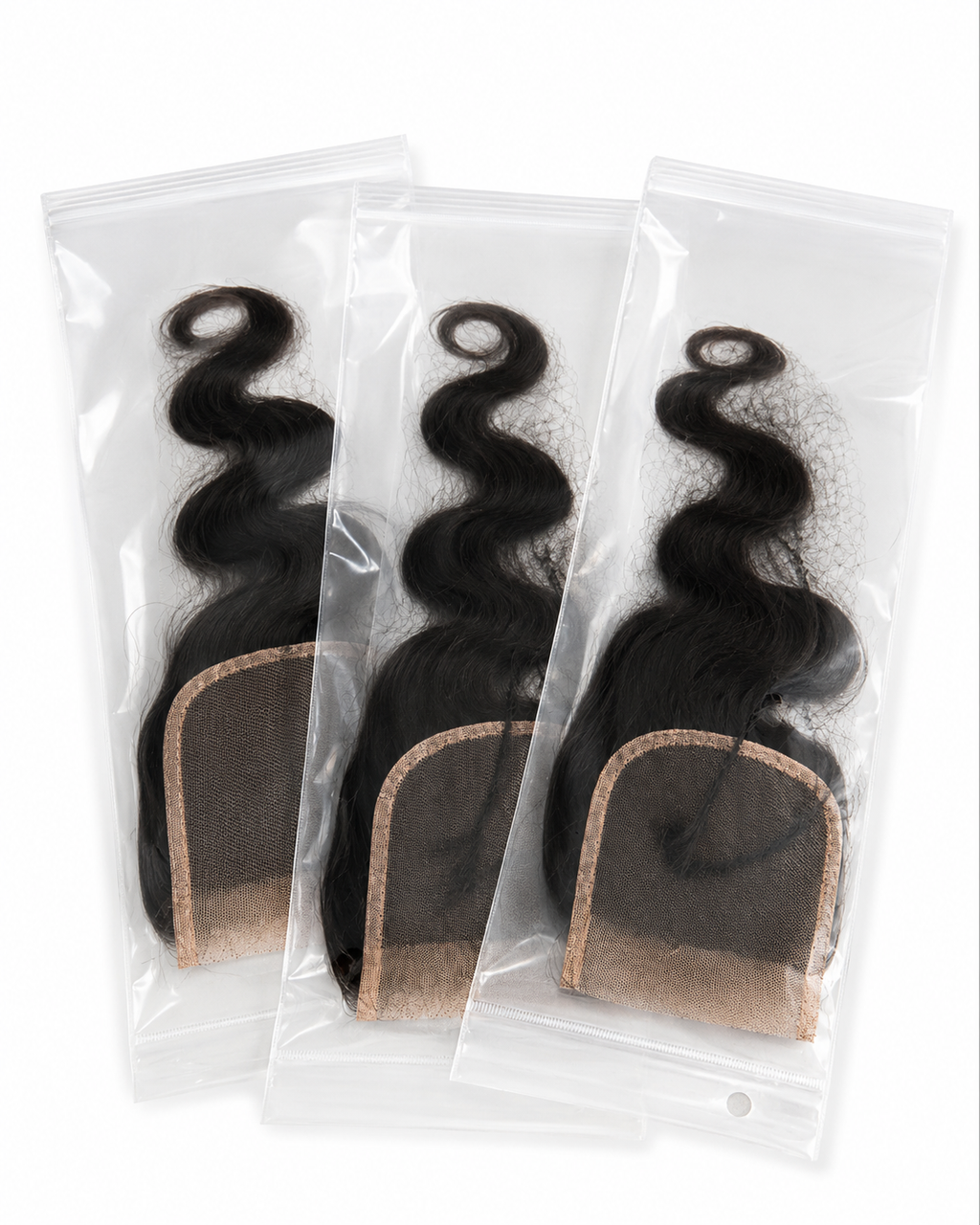 Premium Collection 100% Virgin Human Hair-Body Wave-3 Pack with 16” Transparent Closure