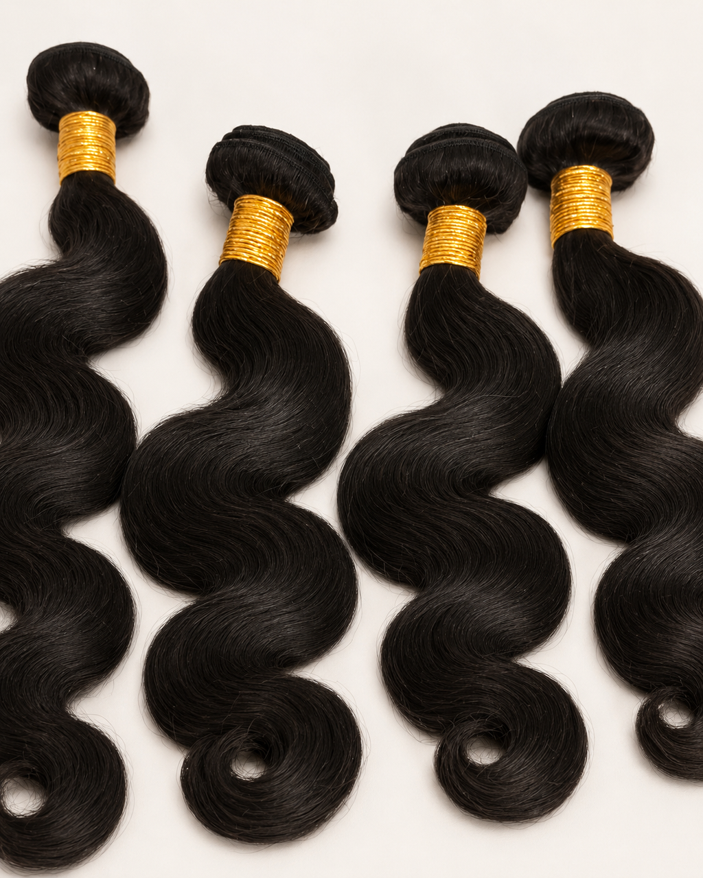 Premium Collection 100% Virgin Human Hair-Body Wave-3 Pack with 16” Transparent Closure