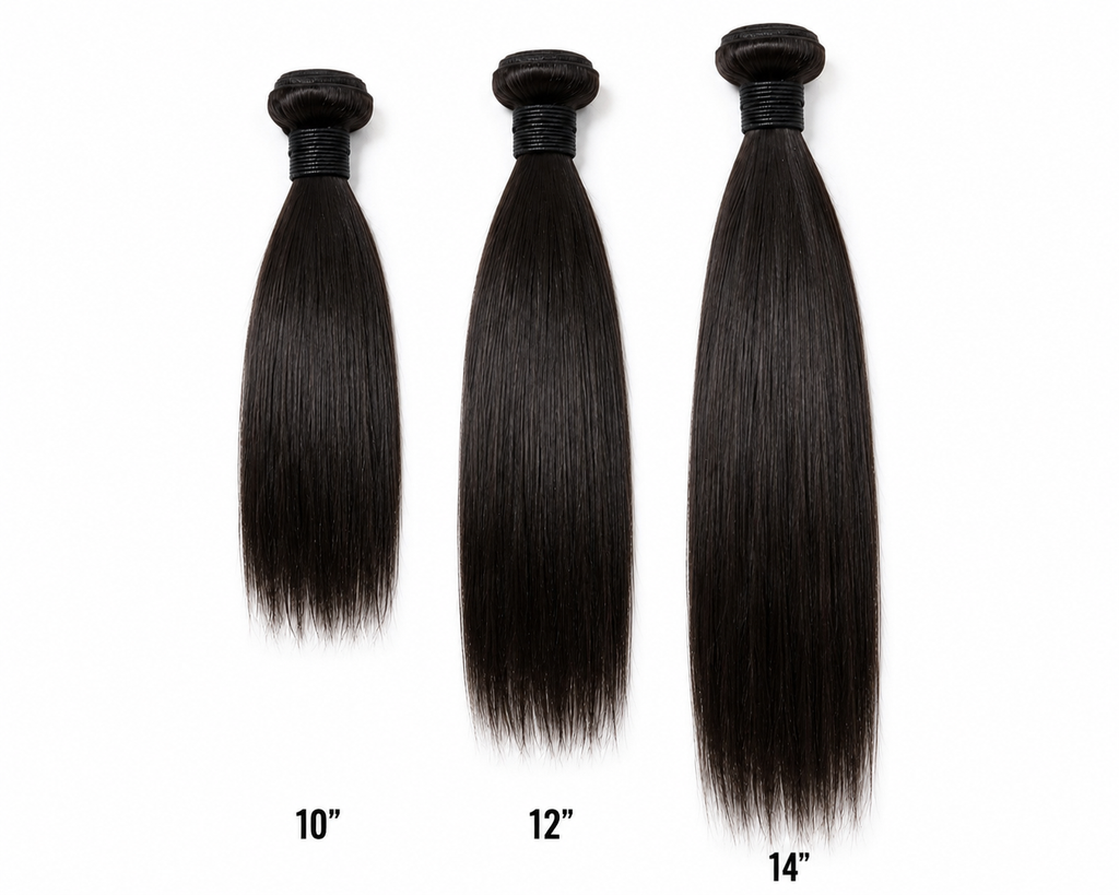 100% Virgin Human Hair- Straight- 3 Pack 10” 12” 14”