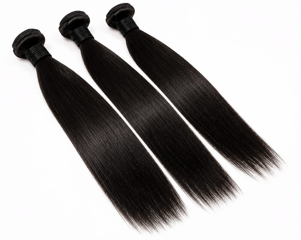 100% Virgin Human Hair- Straight- 3 Pack 10” 12” 14”