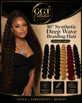 30” Deep Wave Braiding Hair 3 Pack