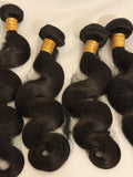Premium Collection 100% Virgin Human Hair-Body Wave-3 Pack with 16” Transparent Closure